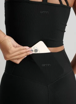AIM’N Ribbed Performance Midi Biker Shorts