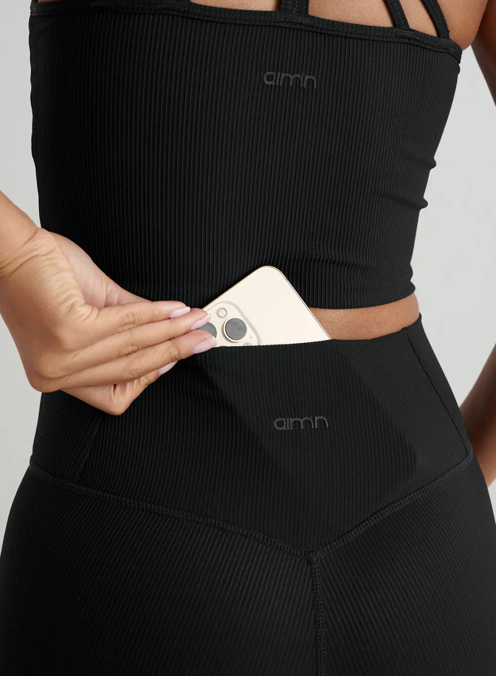 AIM’N Ribbed Performance Midi Biker Shorts