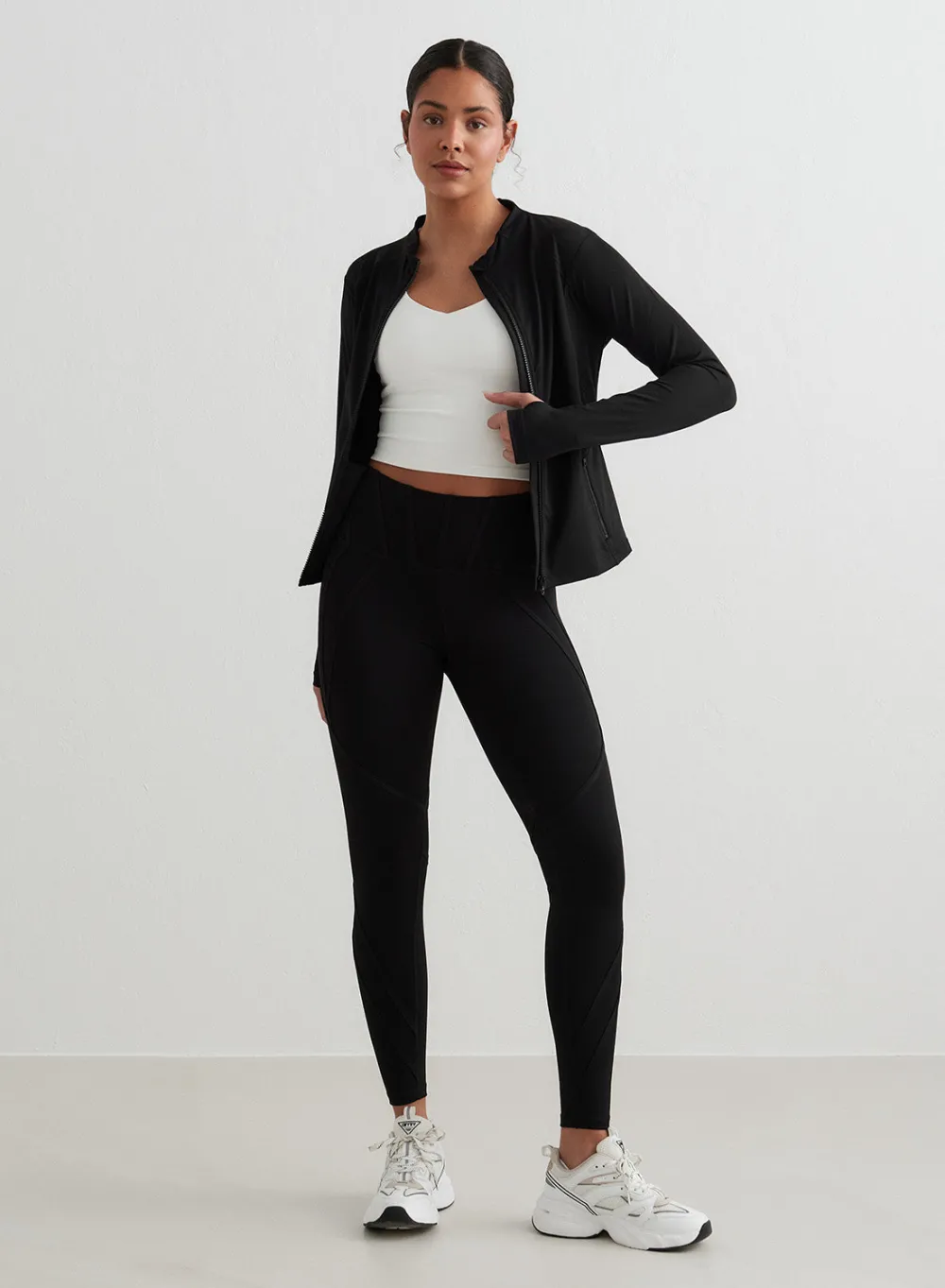 AIM’N Black Sculpting Zip Jacket