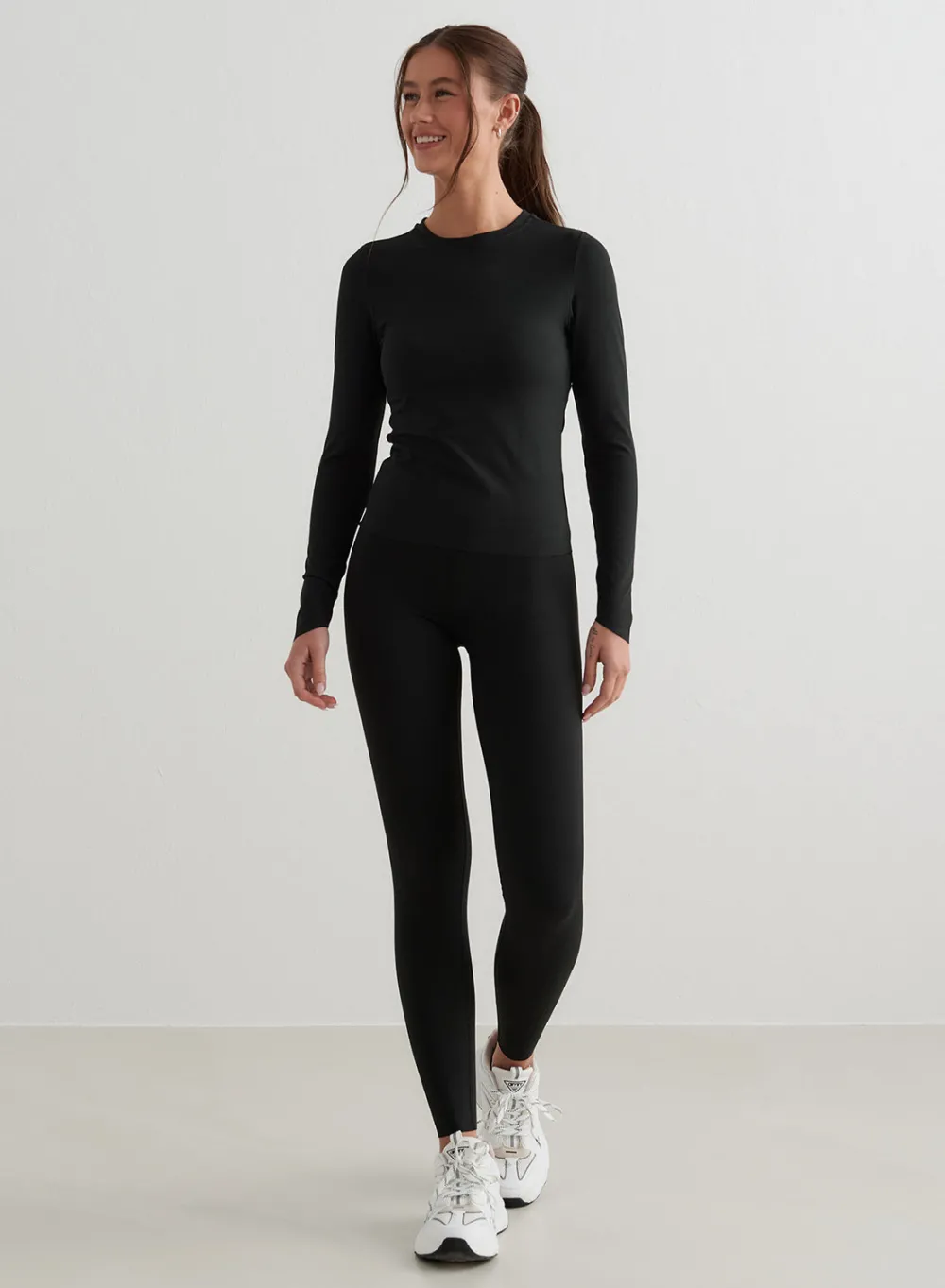 AIM’N Black Sense Cutout Back Long Sleeve