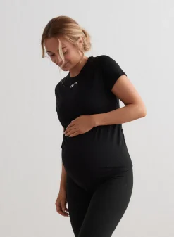 AIM’N Black Soft Basic Maternity Short Sleeve