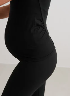 AIM’N Black Soft Basic Maternity Short Sleeve