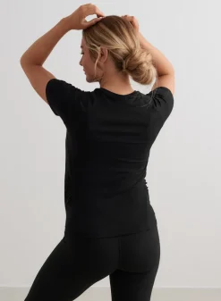 AIM’N Black Soft Basic Maternity Short Sleeve