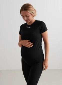 AIM’N Black Soft Basic Maternity Short Sleeve