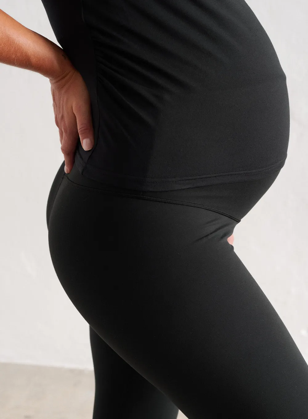 AIM’N Black Soft Basic Maternity Short Sleeve