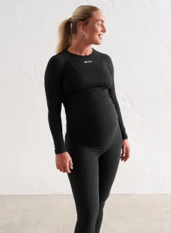 AIM’N Black Soft Basic Maternity Long Sleeve