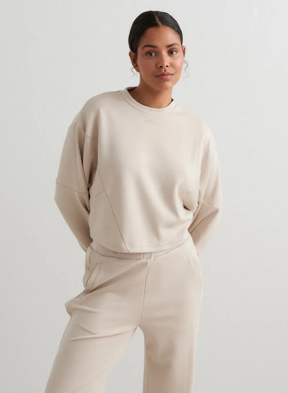 AIM’N Café Au Lait Comfy Block Sweatshirt