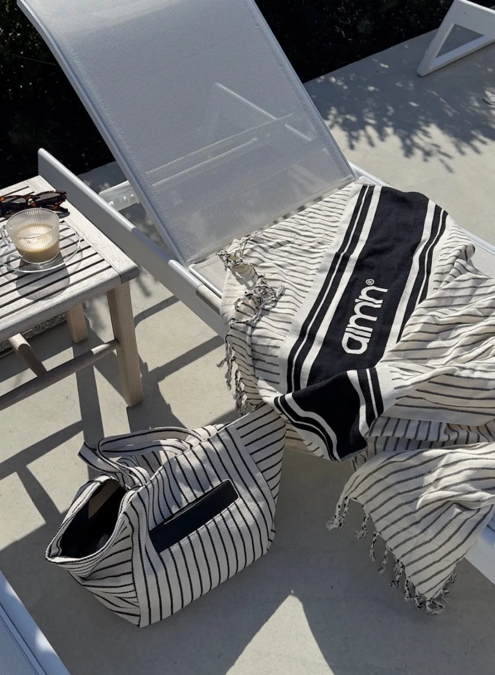 AIM’N Café Au Lait Striped Hamam Towel