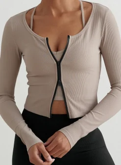 AIM’N Ribbed Performance Zipped Cardigan