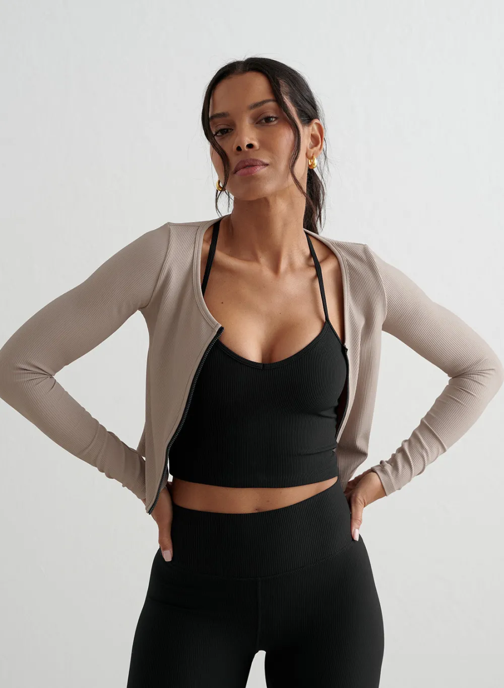 AIM’N Ribbed Performance Zipped Cardigan