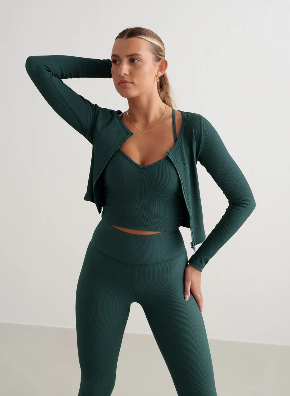 AIM’N Ribbed Performance Zipped Cardigan