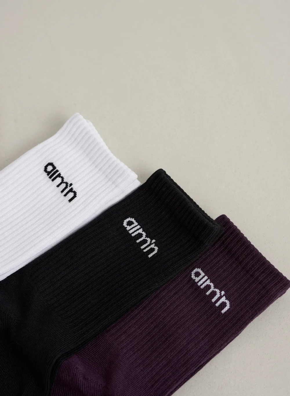 AIM’N Midnight Plum Young Aim'n Logo Socks 3-pack