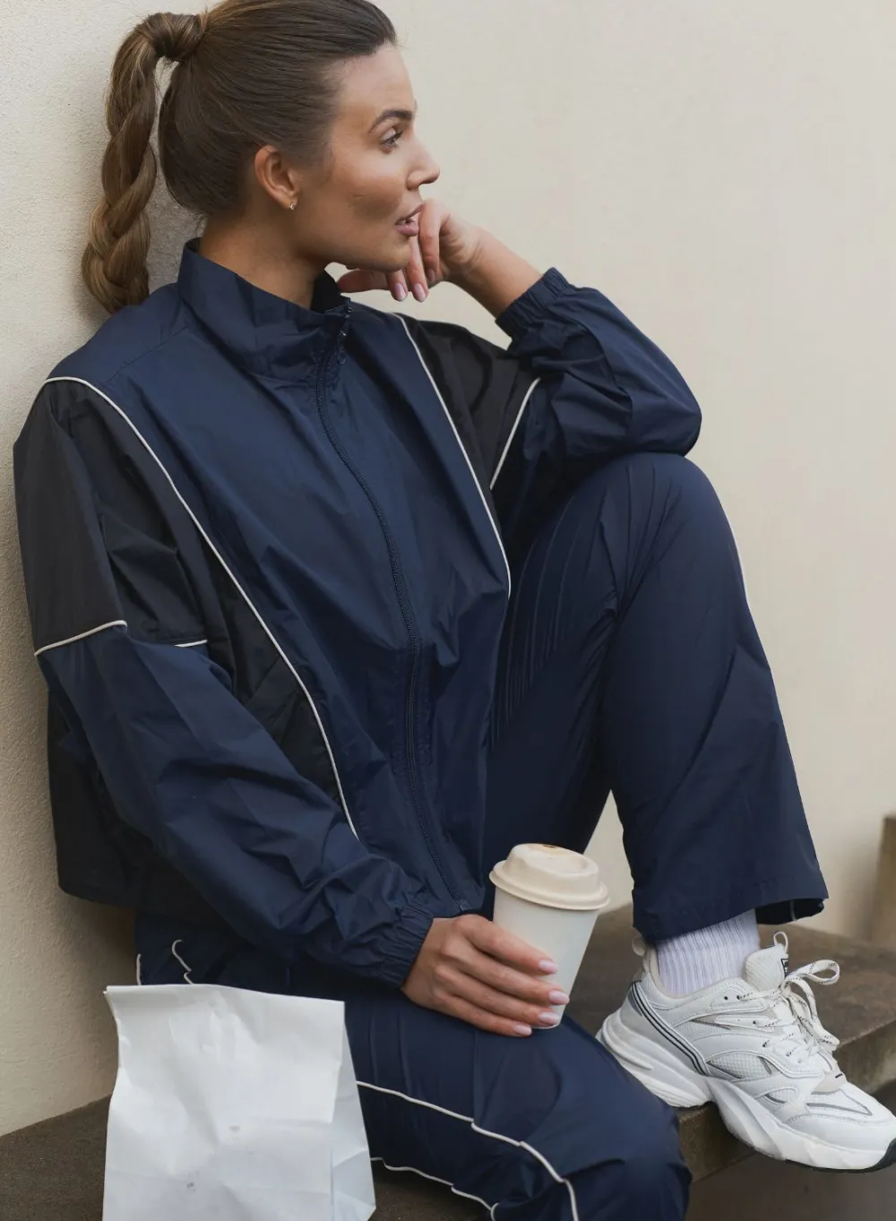 AIM’N Navy Balance Windstopper Tracksuit Jacket