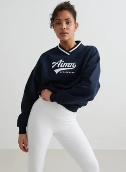AIM’N Navy Pitch V-neck Sweatshirt