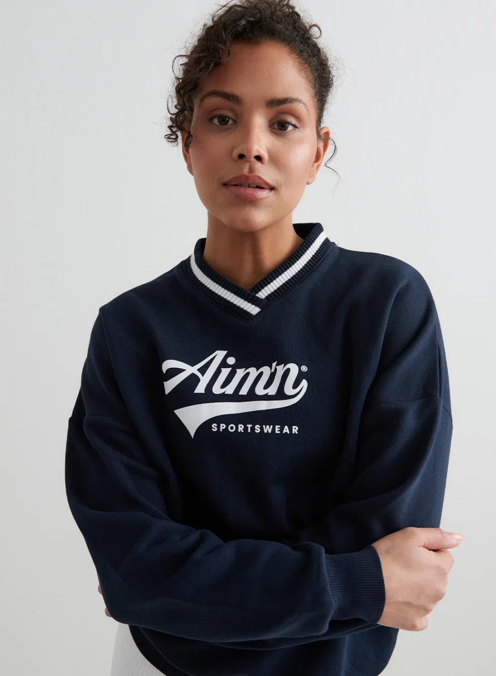 AIM’N Navy Pitch V-neck Sweatshirt