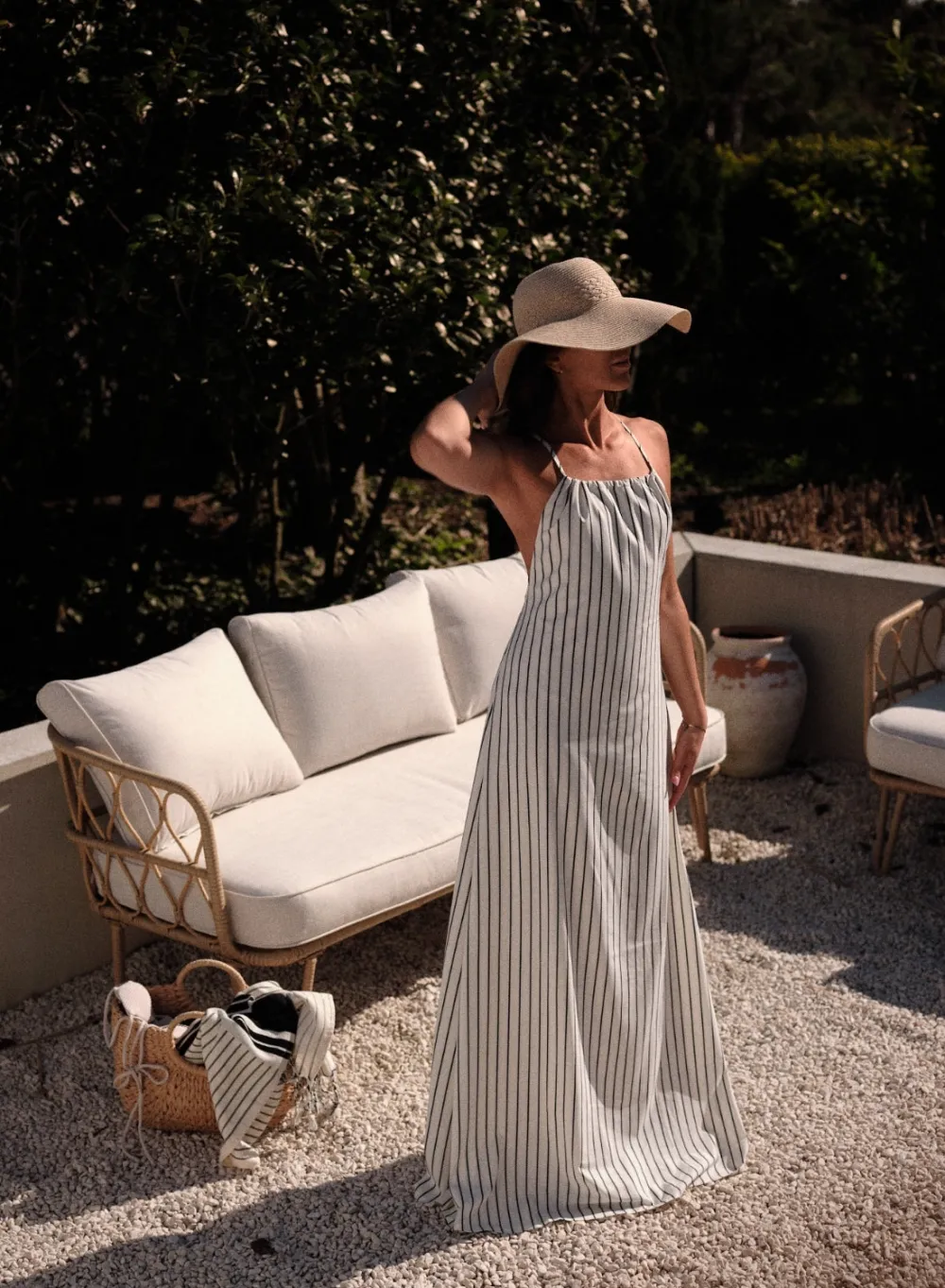 AIM’N Off-white Flowy Long Dress
