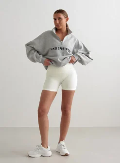 AIM’N Off-White Ribbed Midi Biker Shorts