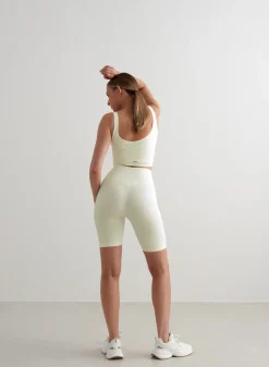 AIM’N Off-White Ribbed Seamless Biker Shorts