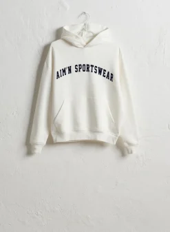 AIM’N Off-White Varsity Sweat Hood