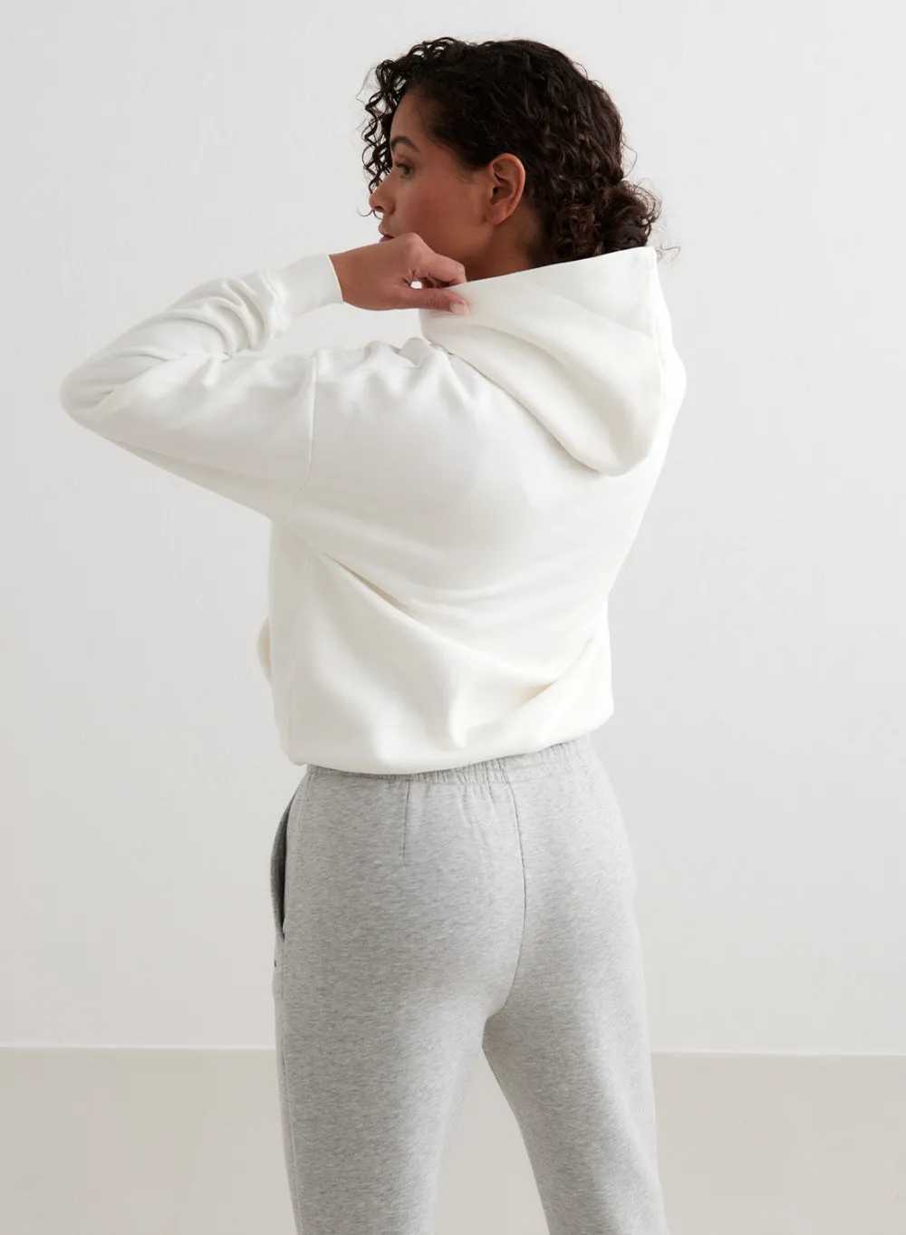AIM’N Off-White Varsity Sweat Hood
