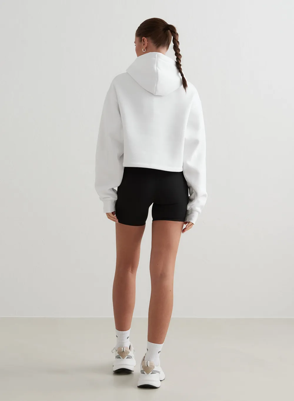 AIM’N White Cropped Hoodie