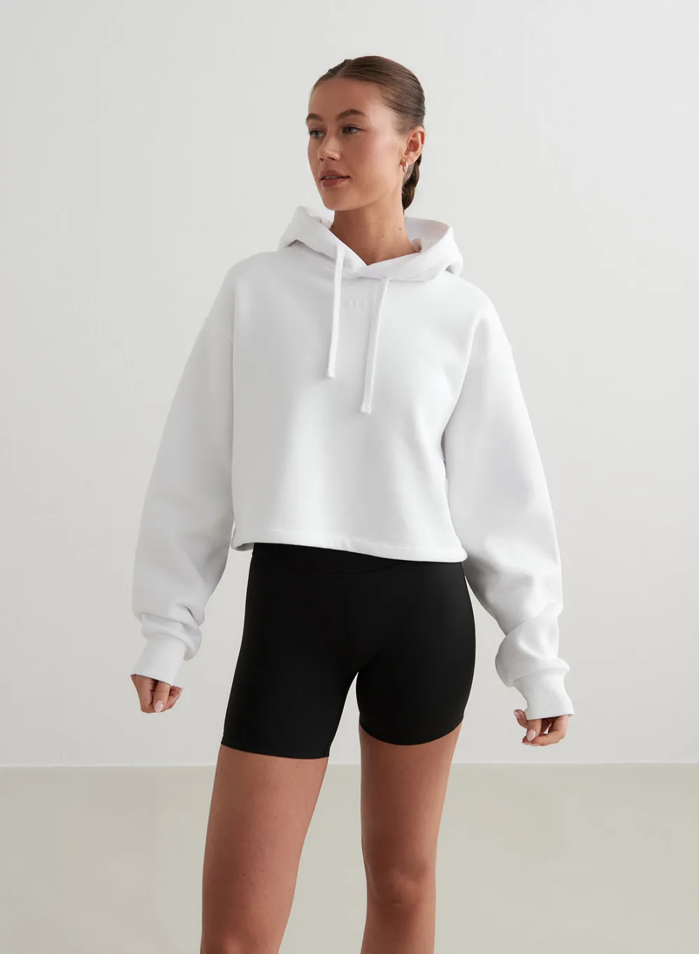 AIM’N White Cropped Hoodie