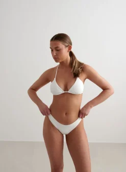 AIM’N White Ribbed Triangle Bikini Bra