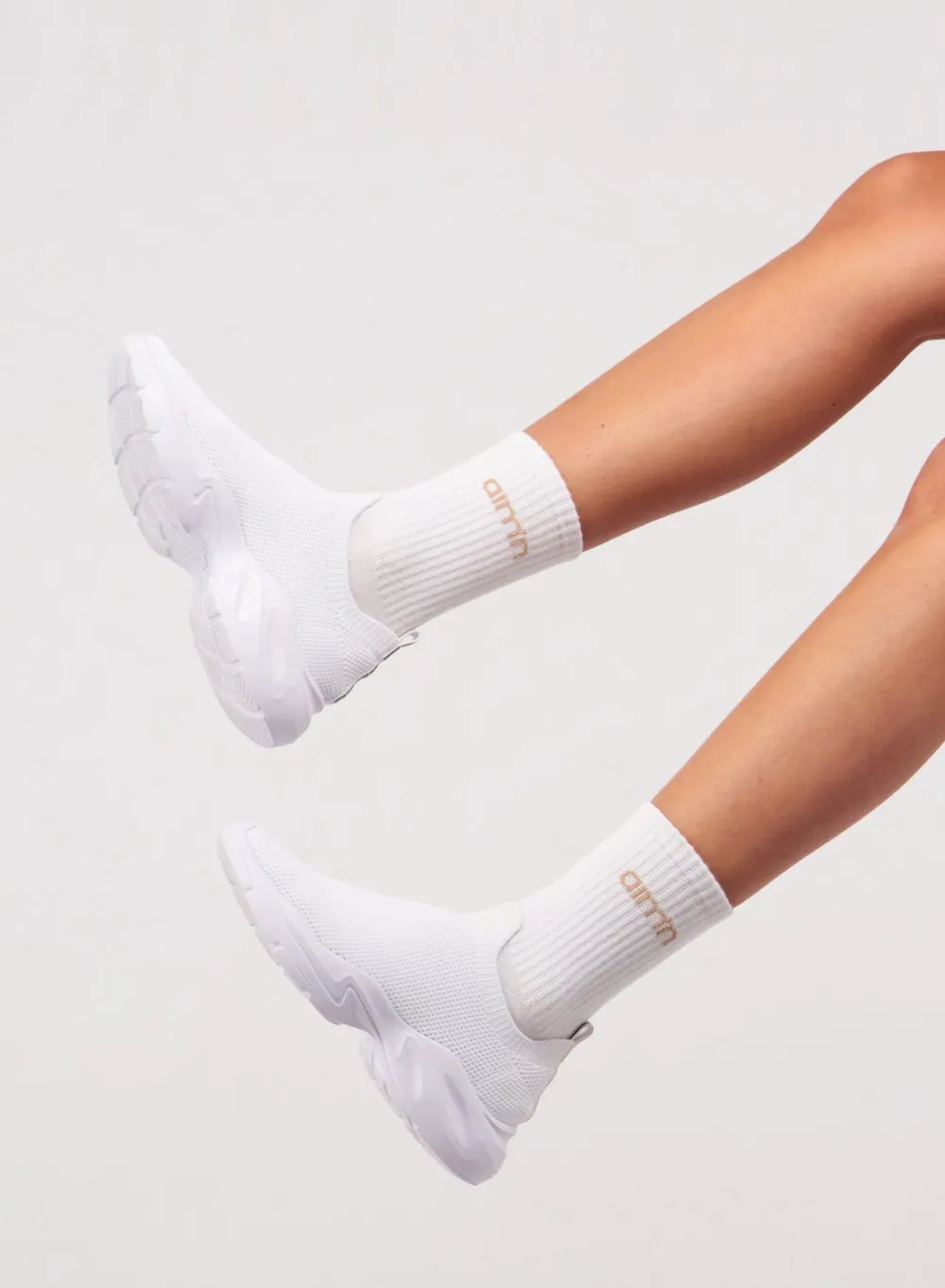 AIM’N White/Beige/Macchiato Aim'n Logo Socks 3-Pack